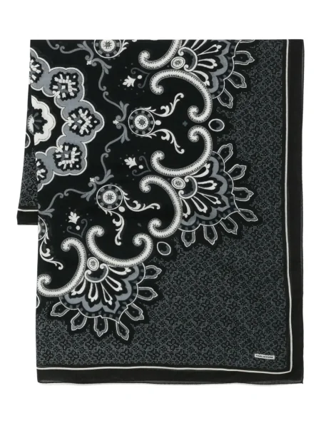 Šal Tagliatore s printom s paisley uzorkom crna