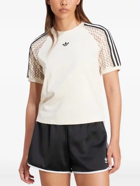Tricou Adidas cu dungi plasă alb