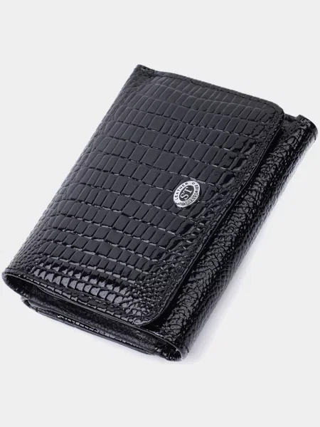Кожаный кошелек St Leather Accessories черный