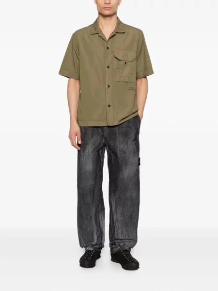 Cămașă Stone Island cu strasuri scurtă verde