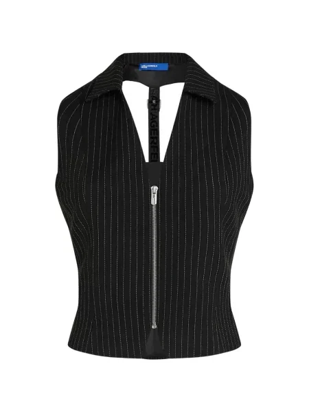 Vestă denim Karl Lagerfeld Jeans negru