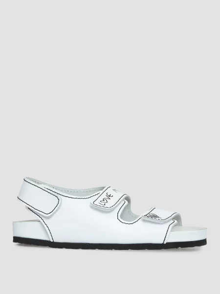 Кожаные босоножки Moschino белые