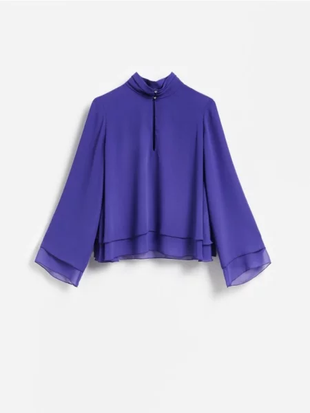 Reserved Bluză din șifon violet-prună violet