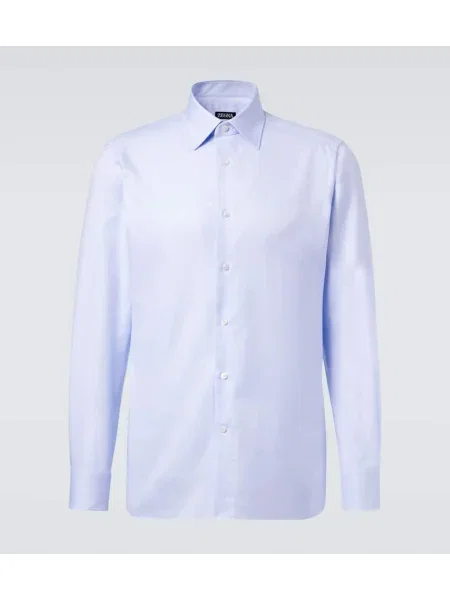 Cămașă Zegna din poplin albastru