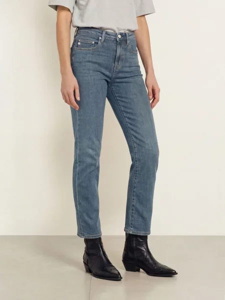 Ag Jeans Jeansy Straight Girlfriend blau