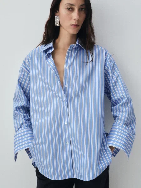Сорочка MANGO блакитний