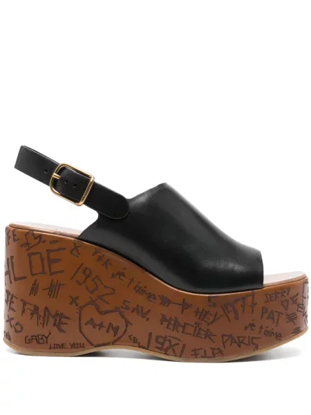 Sandale Chloé cu pană negru