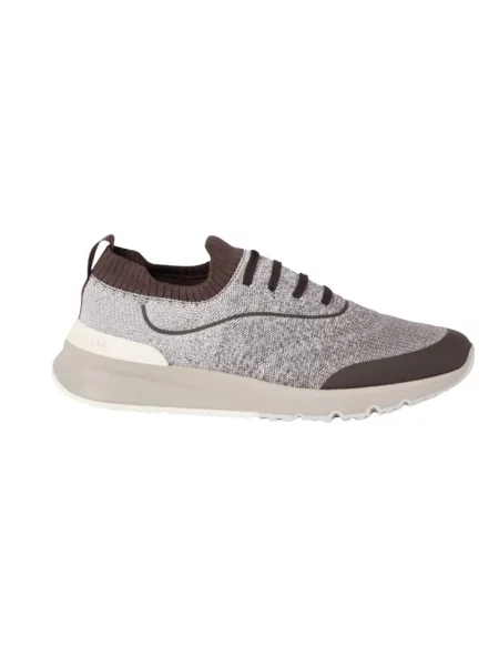 Dzianinowe sneakersy Brunello Cucinelli brązowe