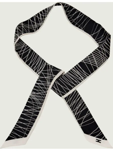 Fular Elisabetta Franchi de mătase negru