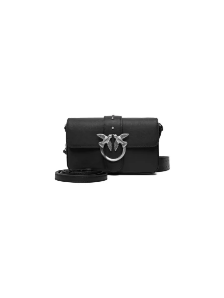 PINKO Geantă Love One Slouchy Zip Mini AI PLTT negru