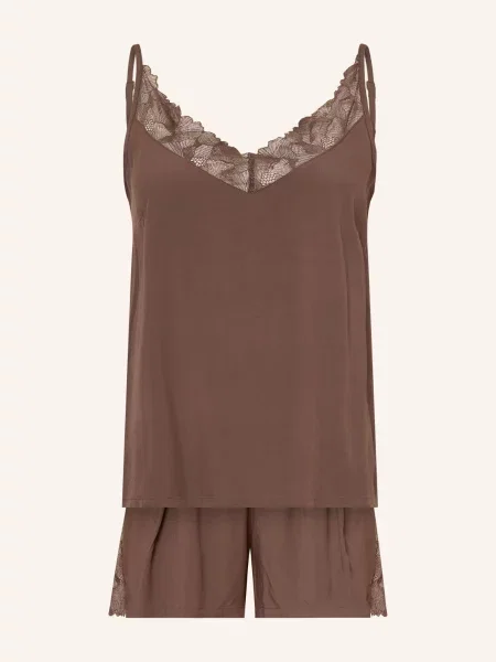 Schiesser Piżama Typu Shorty Modern Lace braun