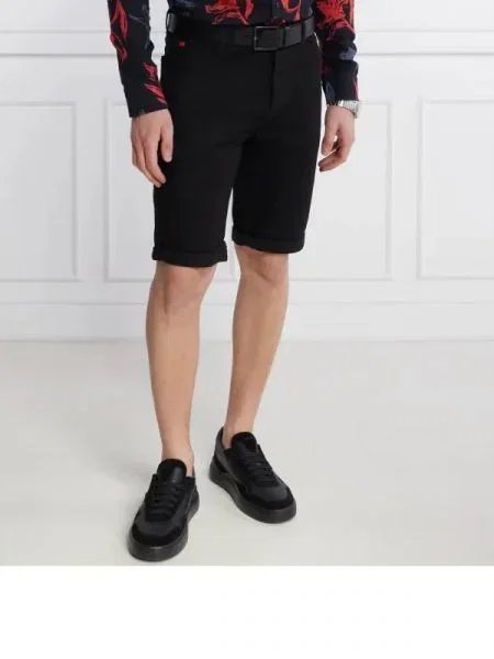 HUGO Pantaloni scurți | Tapered | denim negru