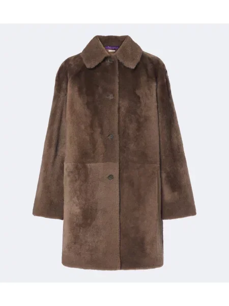 Haină din piele de oaie Ralph Lauren Collection din piele de oaie maro