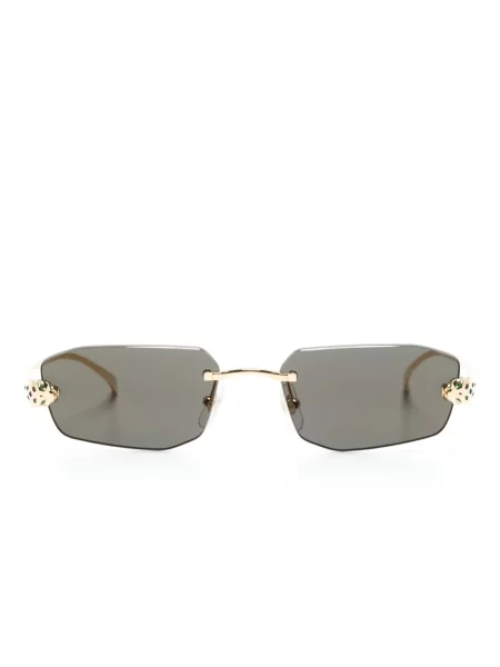 Ochelari de soare Cartier Eyewear cu imprimeu geometric auriu