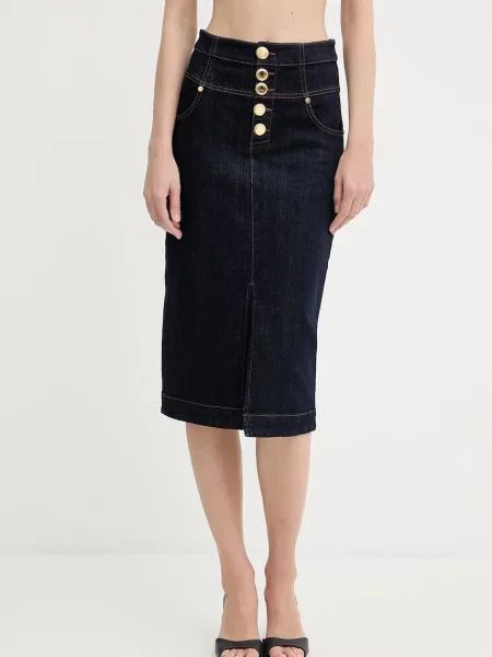 Traper suknja Marciano Guess KYLIE tamno midi ravna plava