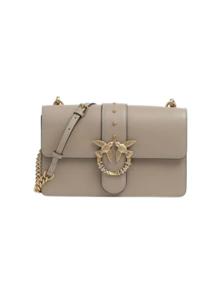 Klasická crossbody kabelka Pinko béžová