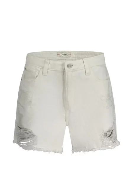 Pantaloni scurți Guess zdrențuiți alb