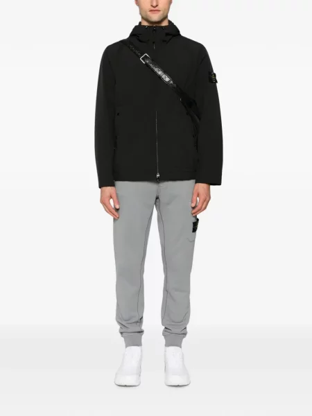 Geacă Stone Island cu glugă cu strasuri negru
