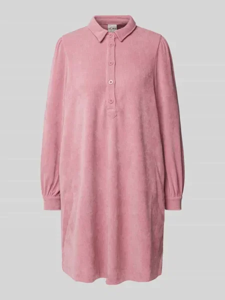 Sukienka sztruksowa z listwą guzikową model ‘KATE’ Ichi różowa
