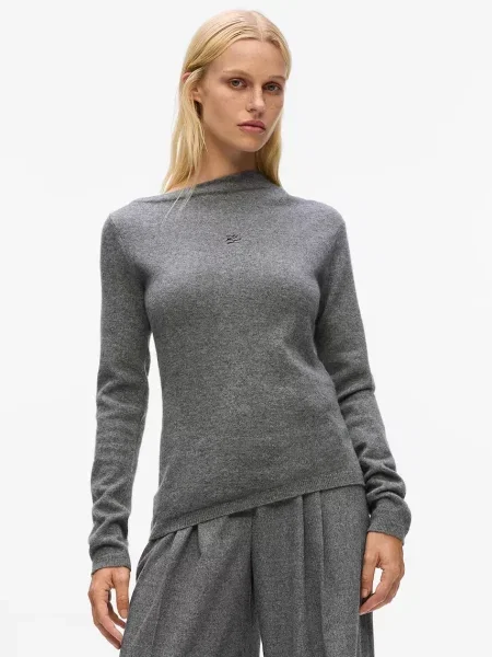 Кашмирен пуловер Karl Lagerfeld от лека материя сиво