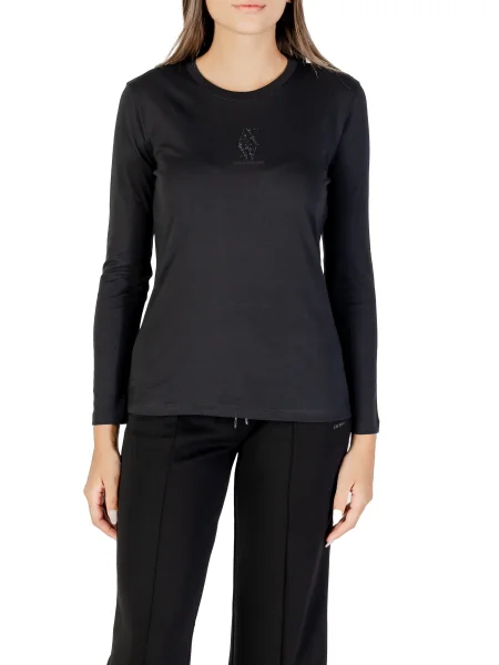 Kryształ górski koszulka Armani Exchange z długim rękawem czarna