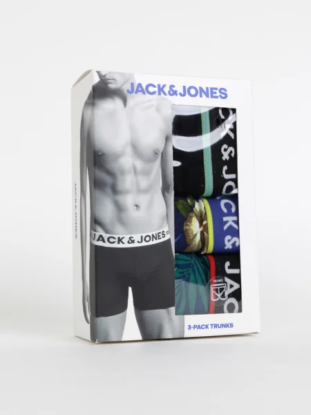 JACK & JONES Boxeri / alb / negru / verde / roșu albastru