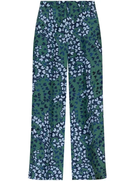 Pantaloni Lanvin de mătase plisate verde