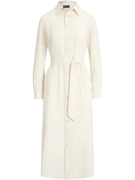 Сатенена костюм тениска Polo Ralph Lauren до коляното бяло