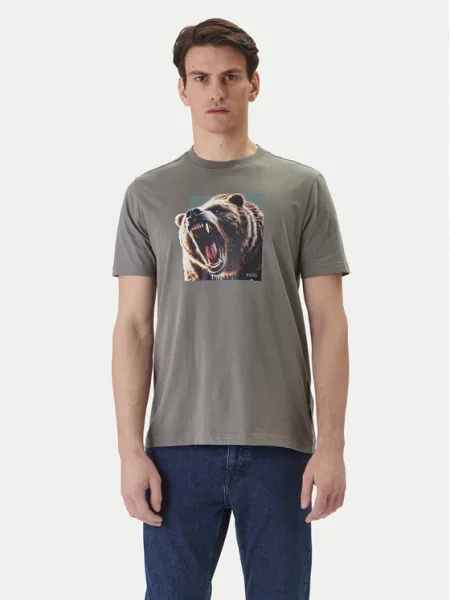 BOSS Tricou Dobermann gri