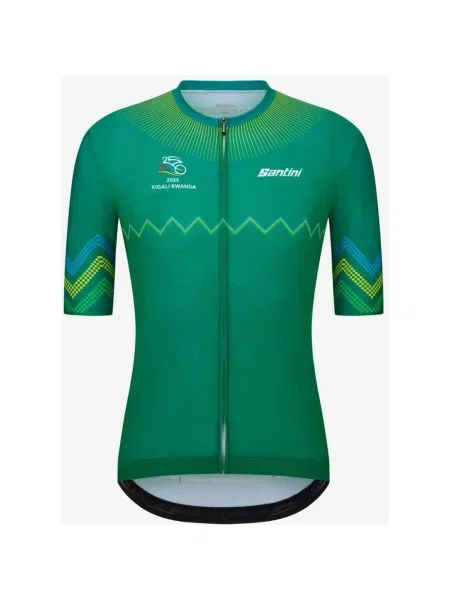 Koszulka rowerowa Santini UCI Road World Championships Kigali zielony S niebieski