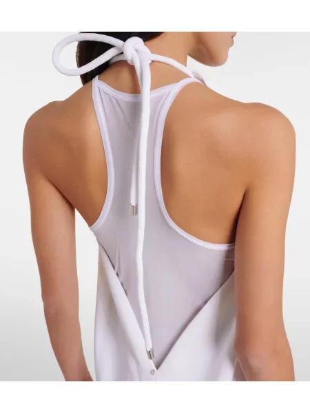 Rochie Sportmax drapată cu gât halter alb