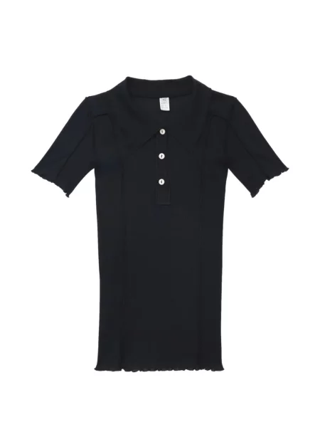 Tricou polo Baserange tricotate negru