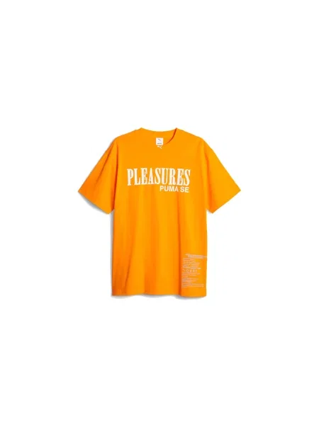 Puma x PLEASURES Typo Tee Mężczyźni Koszulki Puma Size: L pomarańczowy