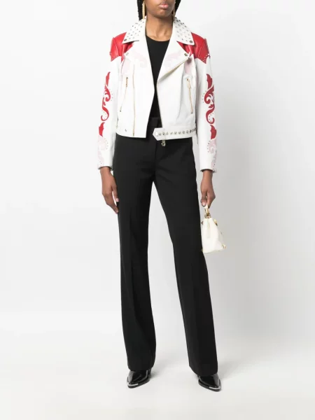 Odinė striukė Philipp Plein balta