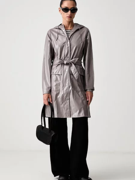 Rains prechodná bunda dámska Curve Long Jacket W3 hnedá