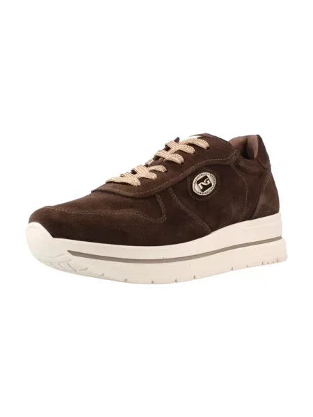 Sneakersy Nerogiardini skórzane brązowe