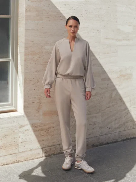 Спортивний костюм Seventeen бавовна/віскоза бежевий