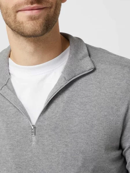 Bluza z kołnierzem z bawełny pima model ‘Berg’ Selected Homme