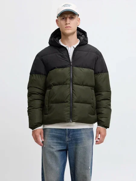 JACK & JONES Prehodna jakna JJMAZE zelena črna