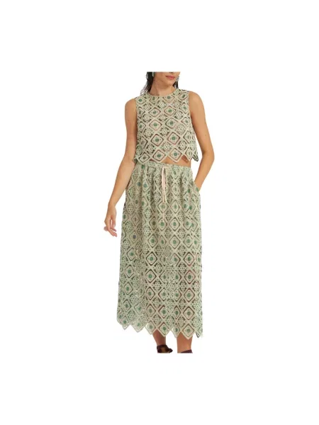 Spódnica La Doublej boho beżowa