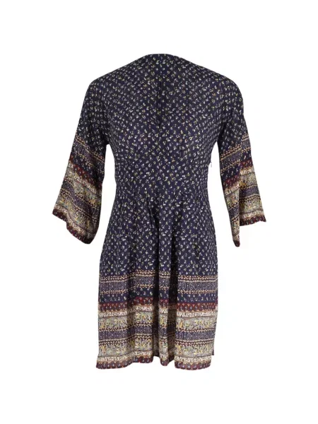 Sukienka midi Sea z nadrukiem plisowana do kolan niebieska