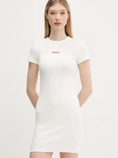 Tommy Jeans rochie mini mulata alb