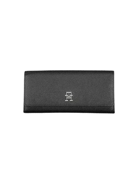 Lniany portfel Tommy Hilfiger czarny