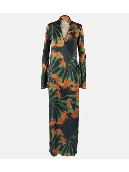 Rochie Johanna Ortiz de mătase cu imagine de costum
