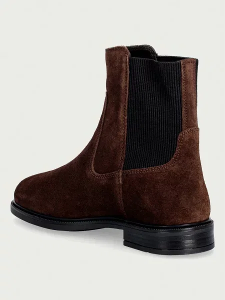 Tommy Hilfiger Sztyblety Enamel Flag Suede Ankle Chelsea brązowy
