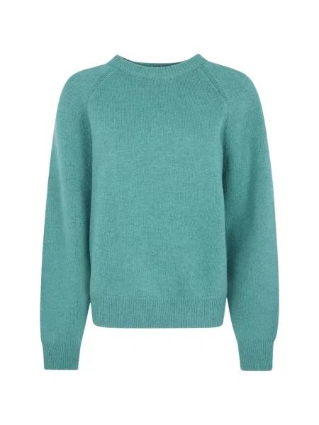 Pulover The Frankie Shop cu decolteu rotund verde