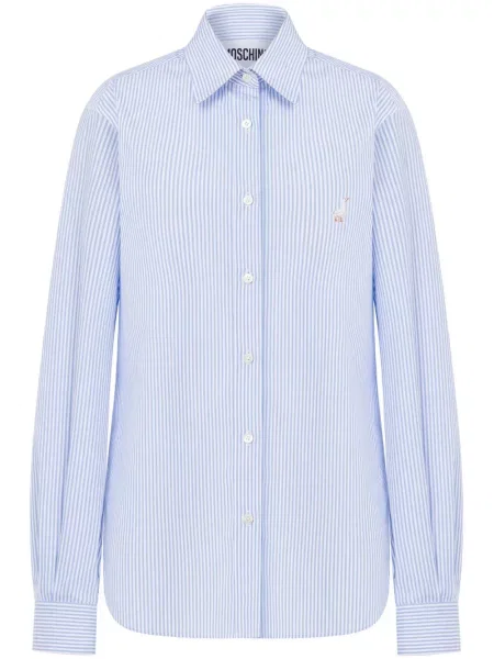 Koszula Moschino w paski niebieska