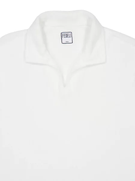 Scurt tricou Fedeli tricotate alb