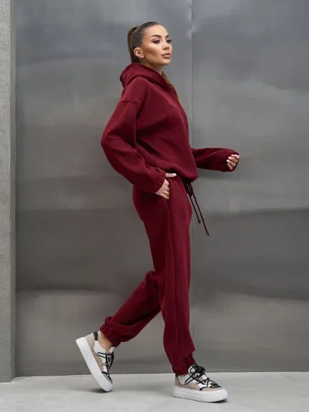 Костюмный спортивный костюм Issa Plus бордовый