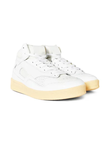 Sneakersy Jil Sander skórzane z logo białe